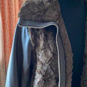 Dennis Basso Removable Sleeve Faux Fur Vest/Jacket